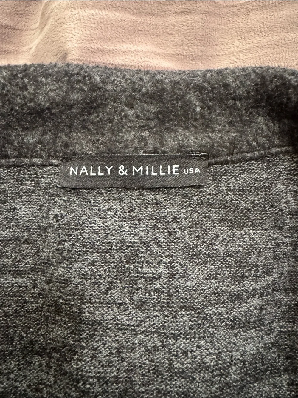 Nally & Millie Charcoal Open-Front Long Cardigan